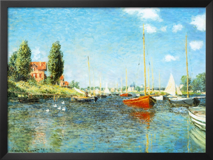 Red Boats at Argenteuil, c.1875 - Claude Monet Paintings